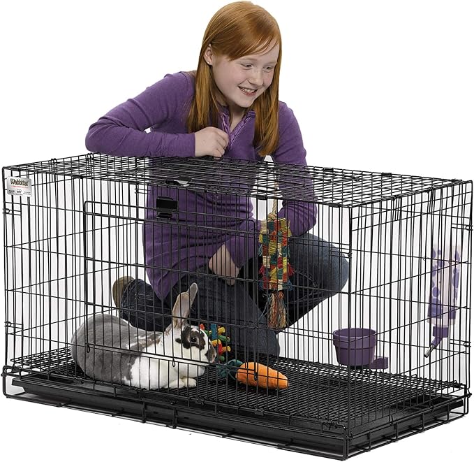 MidWest Homes for Pets Medium Wabbitat Rabbit Cage, Grid Mesh Floor, Removable - Image 2