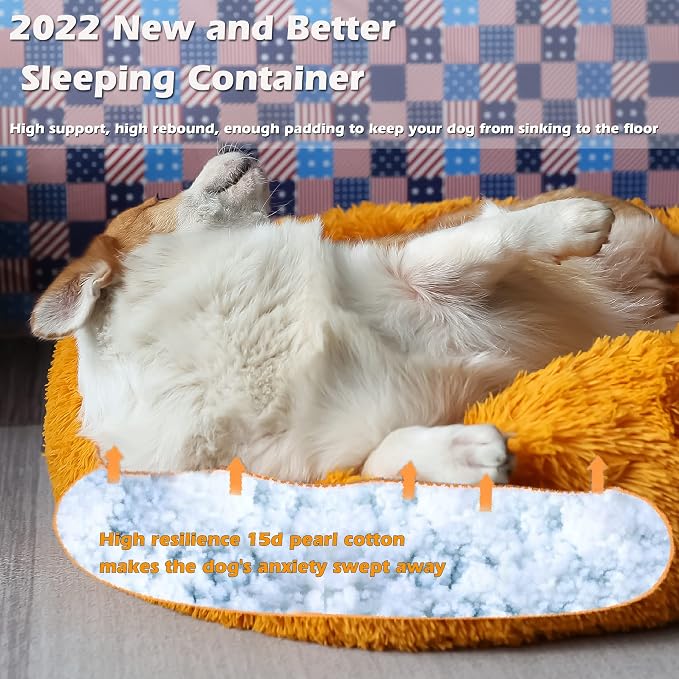 Calming Dog Bed for Medium Dogs Washable Donut 30 inches Anti-Slip Pet Bed - Image 3