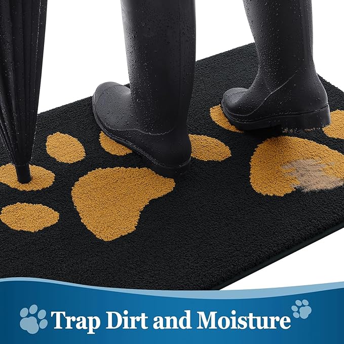 Buganda Dog Door Mat for Muddy Paws, Absorbent Dirt Trapper Washable Indoor - Image 3