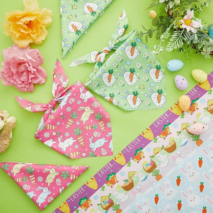 Abbylike 50 Pcs Easter Dog Bandanas Bulk Bunny Egg Carrot Bandanas - Image 5