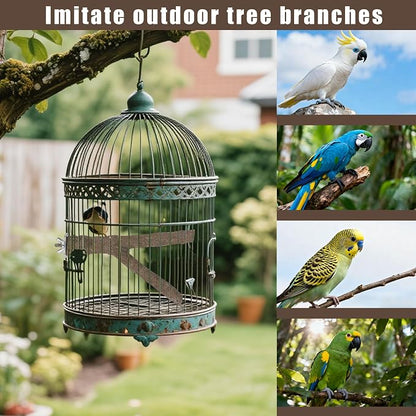 8 PCS Bird Perch Set, Natural Birch Wood Straight & Forked Perches - Image 9