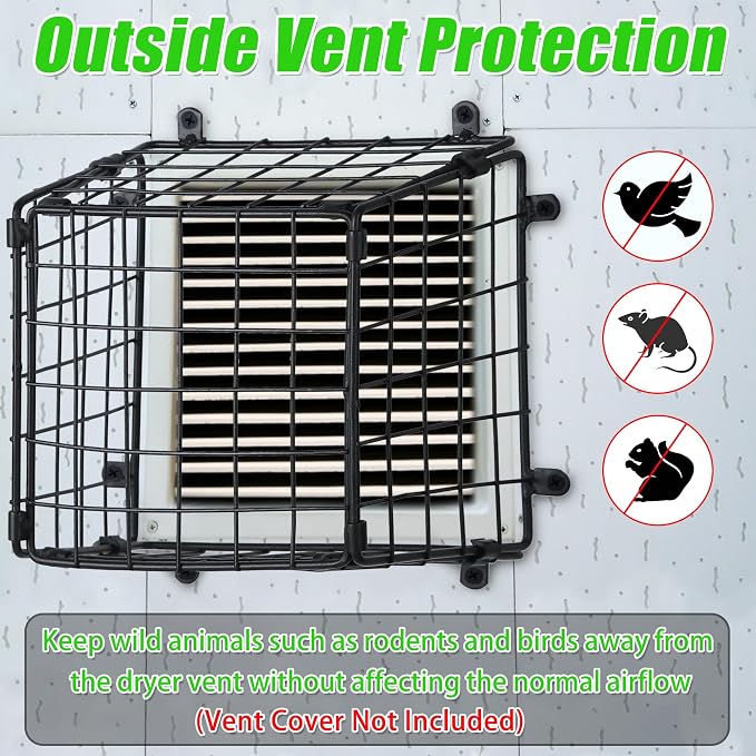 Dryer Vent Cover Guard Outside, Dryer Exhaust Vent Cover Bird Guard Protector - Image 3