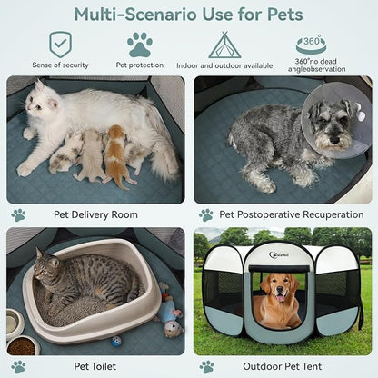 Pink Puppy Playpen for Middle Dog Cat, Dogs Tent Crate Cage Indoor/Outdoor - Image 5