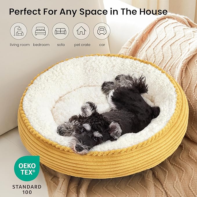 Love's cabin Round Donut Cat and Dog Cushion Bed, 25in Pet Bed - Image 6
