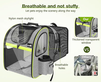 Pecute Pet Carrier Backpack, Large Cat Carrier Backpack Hold Up to 22 Lbs - Image 3