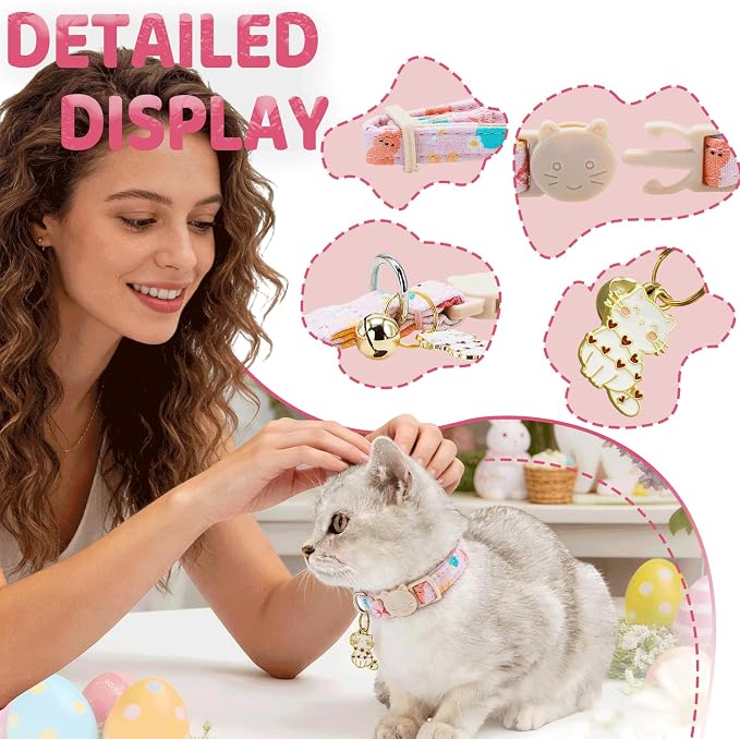 Elegant little tail 2 Pack Cat Collar- Easter Cat Collars Breakaway - Image 4