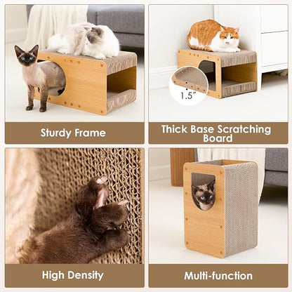 EHEYCIGA Cardboard Cat Scratcher House, 20-Inch Corrugated Cat Scratcher - Image 5