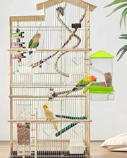Hamiledyi Automatic Bird Feeder No Mess Bird Cage Feeder Seed Food Container - Image 3
