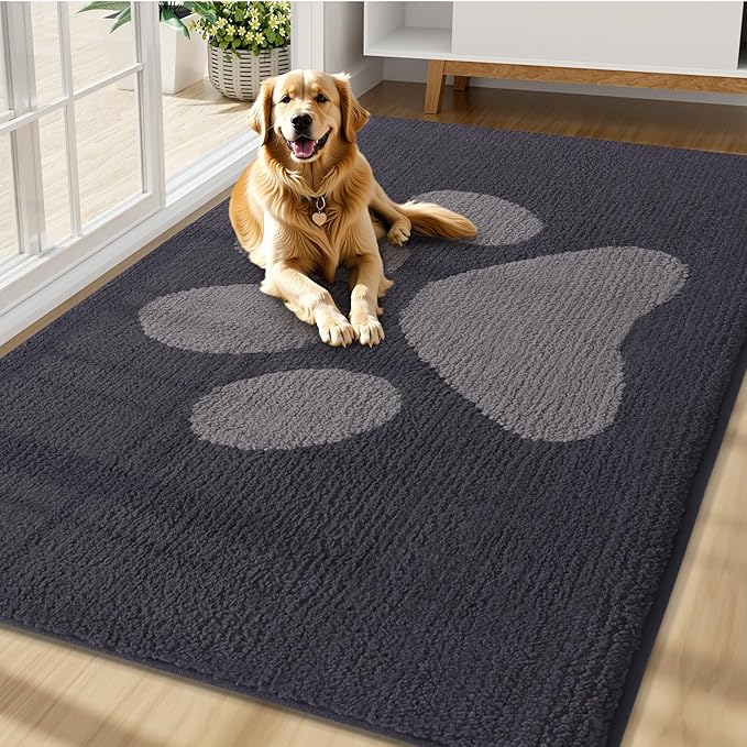 Buganda Dog Door Mat for Muddy Paws, Absorbent Dirt Trapper Non Slip Indoor by Buganda