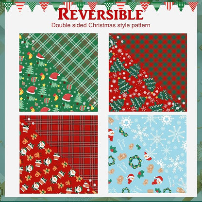 PAWCHIE Christmas Dog Bandanas 4 Pack, Reversible Dog Party Triangle Scarf Bibs - Image 3