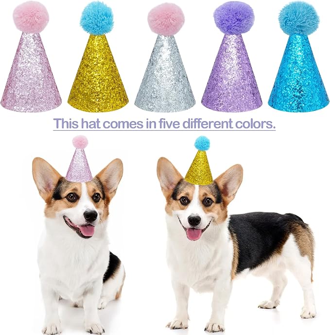 PET SHOW 5 Pack Small Dog Birthday Hats Party Hats - Image 5