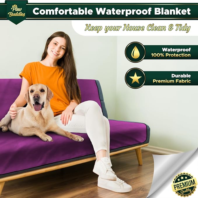 Paw Buddies Waterproof Blanket 80"x90" – Reversible Microfleece Throw - Image 4