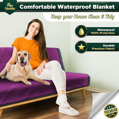 Paw Buddies Waterproof Blanket 80"x90" – Reversible Microfleece Throw - Image 4