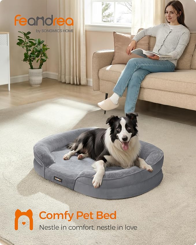 Feandrea Dog Bed, Large Orthopaedic Dog Sofa Bed, Egg Crate Foam, Waterproof - Image 2