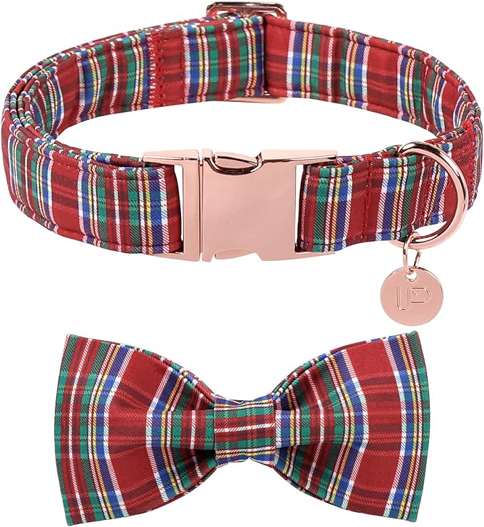 Christmas Plaid Dog Collar by UPURARAPUP
