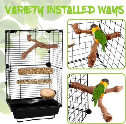 8PCS Natural Grape Wood Bird Perch Set - Image 6
