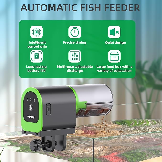 FREESEA Automatic Fish Feeder for Aquarium: Small USB Rechargeable Vacation - Image 2