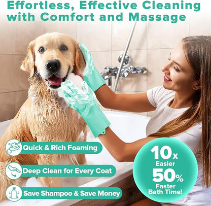 6PCS Pet Grooming Kit for Dogs, Cats and Horses | Dog Washing Gloves | Dog Bath - Image 2