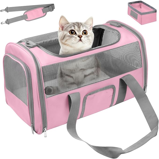 Soft - Sided Pet Carrier for Cats and Small Dogs, Airline - Approved, Foldable by Unknown