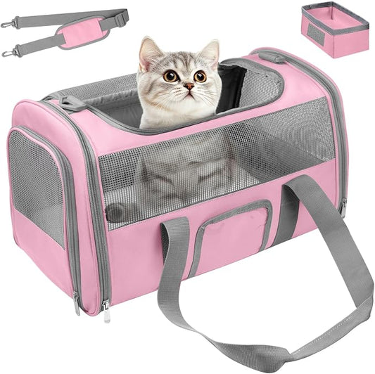 Soft - Sided Pet Carrier for Cats and Small Dogs, Airline - Approved, Foldable by Unknown