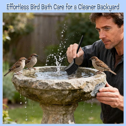 2 Pcs Bird Bath Brush Black Hard Bristle Cleaning Brush - Image 7