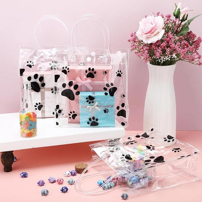 Teling 20 Packs Dog Paw Clear PVC Gift Bags - Image 3