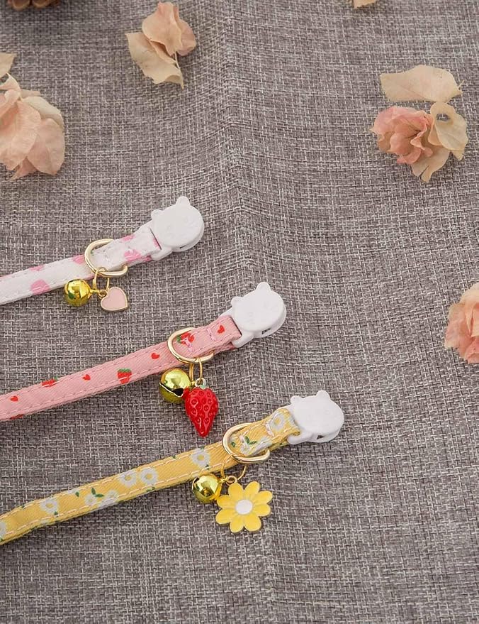 Cat Collar Breakaway with Bells, 3 Pack Safety Adjustable Pet Collars - Image 2