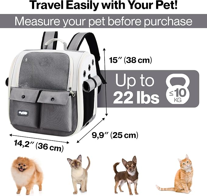 Pet Carrier Backpack for Cats & Dogs up to 22 LBS – Airline Approved Cat - Image 2