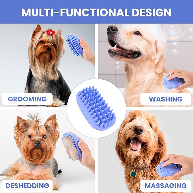Dog Grooming Bath Brush, Pet Rubber Brush - Image 3