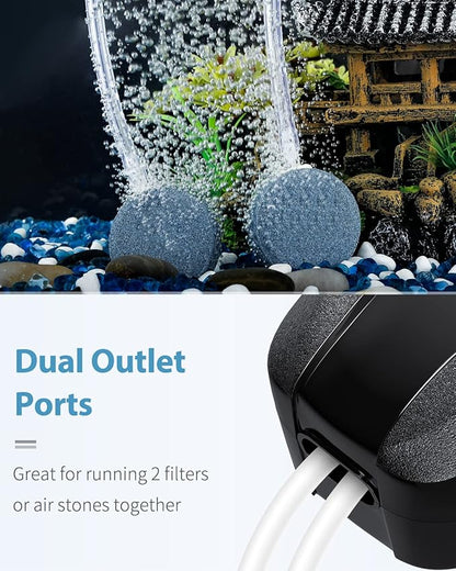 Uniclife Aquarium Air Pump Dual Outlet Fish Tank Aerator - Image 4