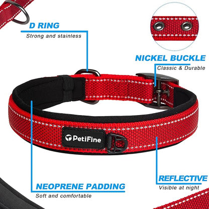 PetiFine Dog Collars for Medium Dogs, Neoprene Padded and Adjustable, - Image 3