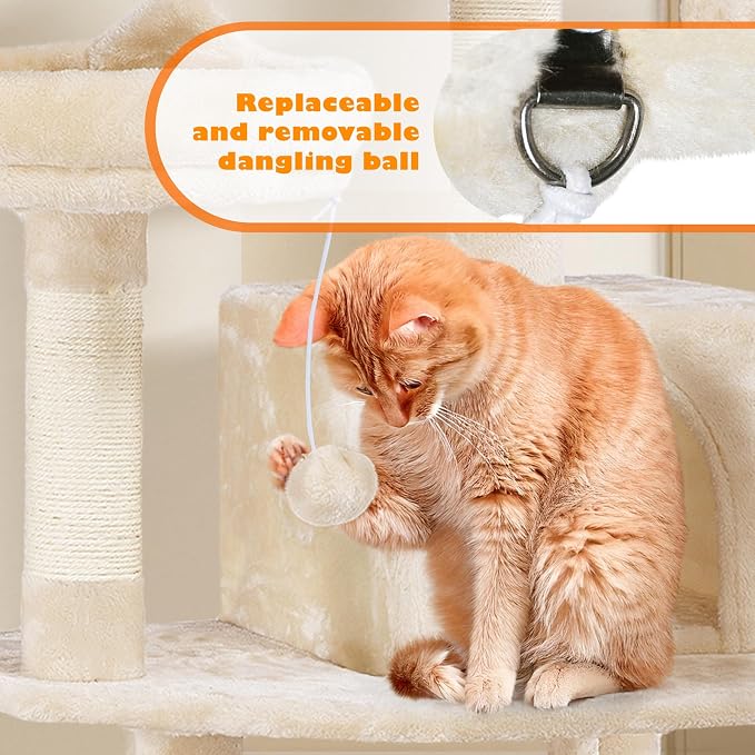 Yaheetech 62.5inches Cat Tree Cat Tower Kitten Condo - Image 6