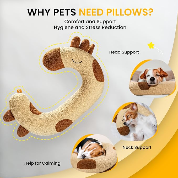 Dog Pillow - Soft Neck Pillow for Dogs, Washable Dog Calming Pillows for Better - Image 2