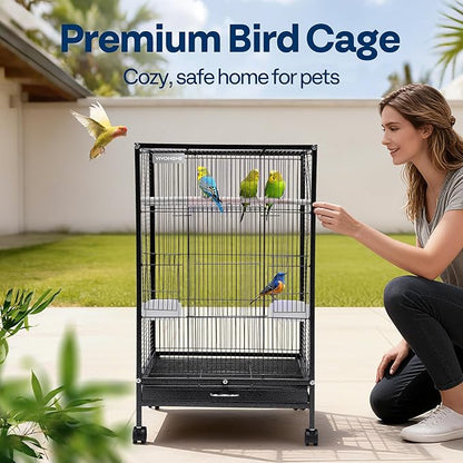 VIVOHOME 30 Inch Height Wrought Iron Bird Cage - Image 2
