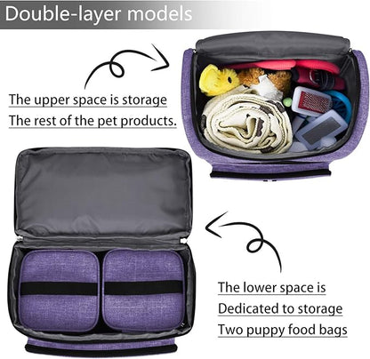 BAGLHER Pet Travel Bag, Double-Layer Pet Supplies Backpack, Pet Travel Backpack - Image 6