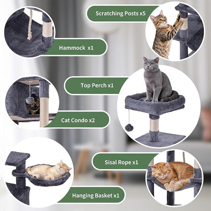 Cat Tree for Indoor Cats, 66 Inches Cat Tower - Image 4