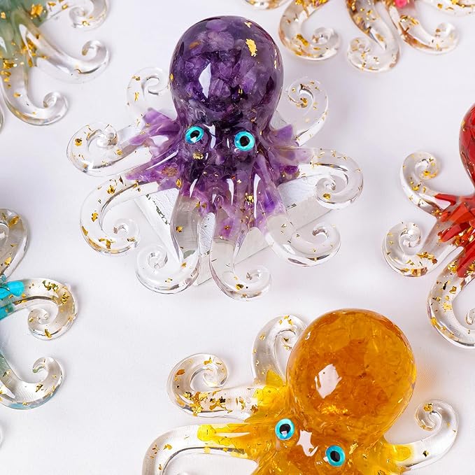Octopus Decor Aquarium RoseQuartze Gravel Decorative Resin Glass - Image 4