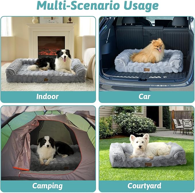 Faux Rabbit Fur Orthopedic Dog Bed, Dog Bed - Image 7