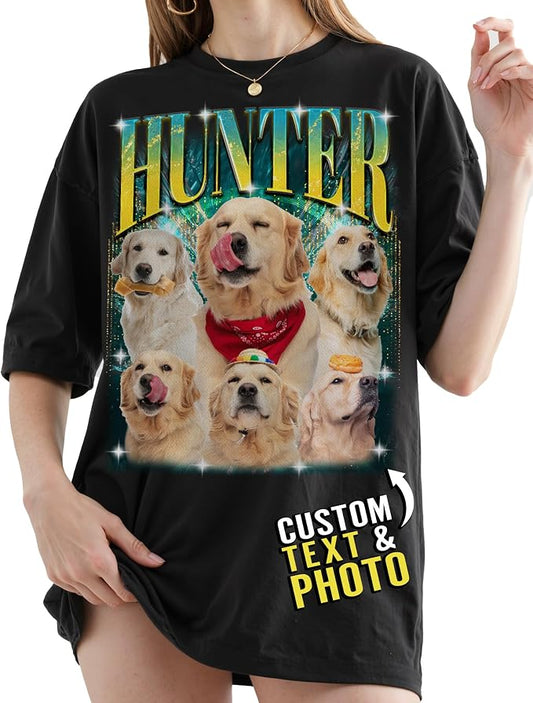 Custom Bootleg Rap Shirt with Photo Text, Vintage Custom Picture Shirt by 68PHALO