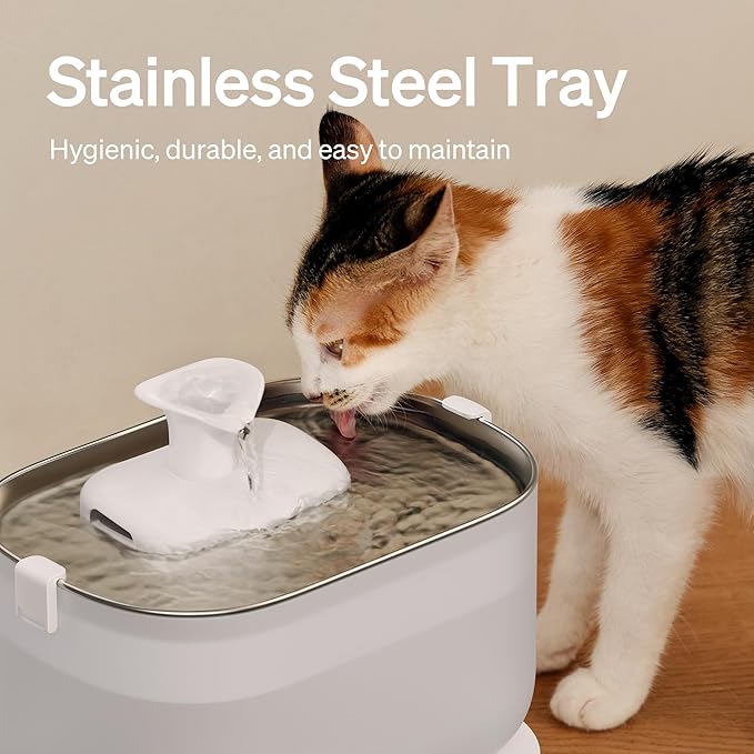 PETLIBRO Cat Water Fountain, Cat Fountain Indoor Stainless Steel Tray, - Image 2