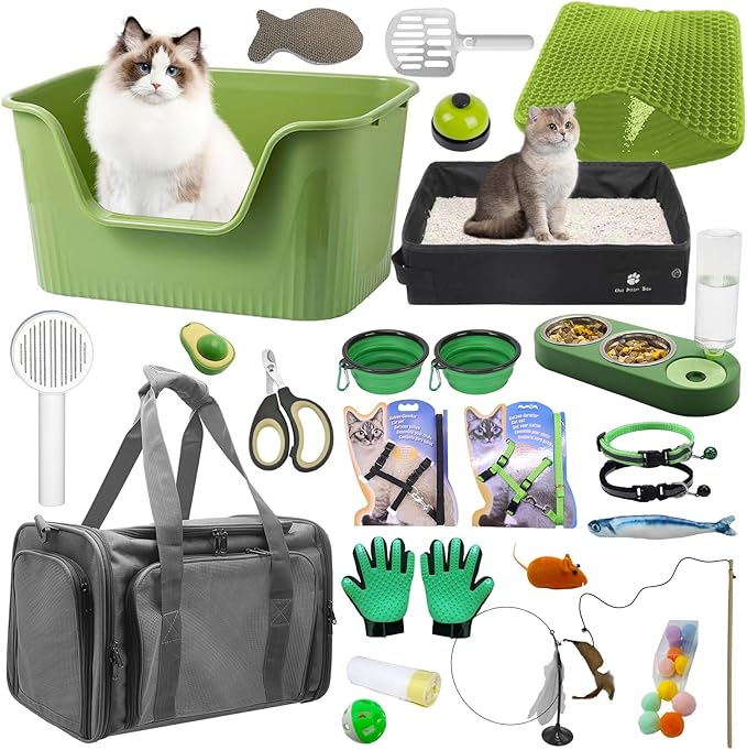 Cat Starter Kit 37pcs Essentials & Supplies Gift by JOLLJOLL