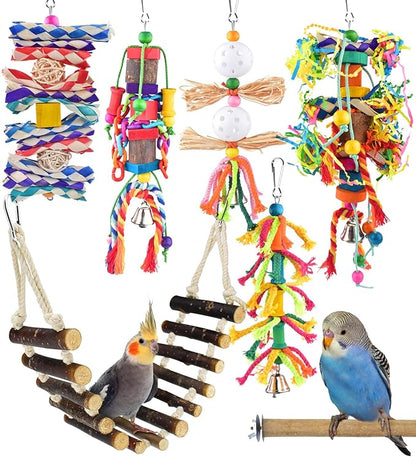 KATUMO Bird Toys, Parakeet Swing Parrot Ladder Cockatiel Perch Conure Hanging by KATUMO