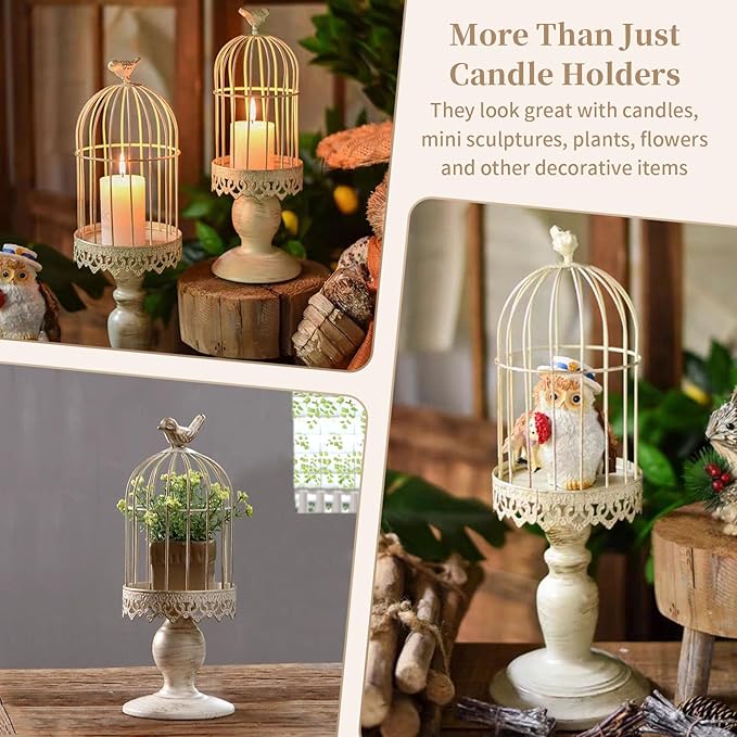 Birdcage Candle Holder Decorative Bird Cages - Image 3