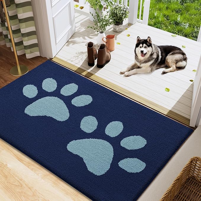 Buganda Dog Door Mat for Muddy Paws, Absorbent Dirt Trapper Washable Indoor by Buganda
