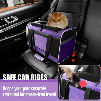 Pet Carrier for Large Cat 20 lbs+ / Soft Sided Small Dog 12 Pounds Travel Crate - Image 6