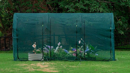 Poray Large 12.3X4FT Tunnel Plant Netting Cover, 6FT Tall Crop Cage Tomato by porayhut