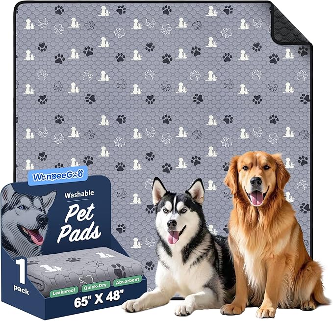 Washable Pee Pads for Dogs, Extra Large Dog Mat, Absorbent Reusable Training by WanpeeGoo