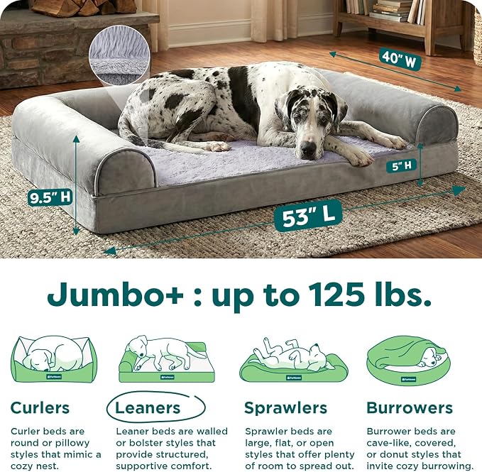 Furhaven Orthopedic Dog Bed for Large Dogs w/ Removable Bolsters & Washable - Image 3