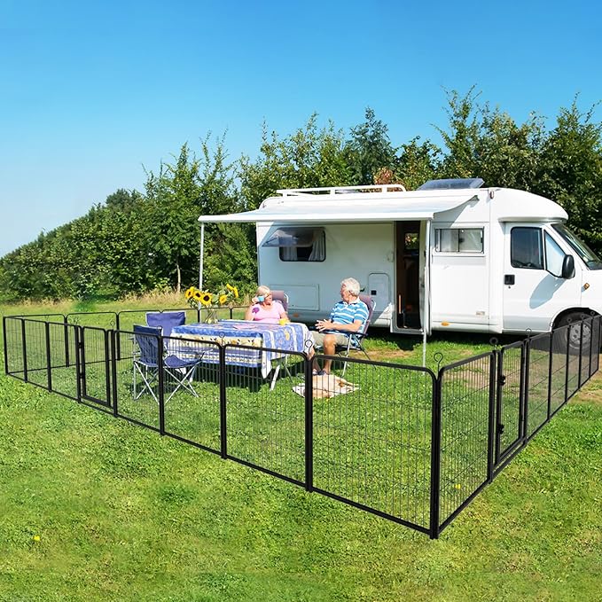 Dog Playpen Outdoor Extra Wide 24 Piece Panels Heavy Duty Dog Fence 40" Height - Image 2