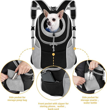 WOYYHO Pet Dog Carrier Backpack Small Dog Front Backpack Ventilated Dog Carrier - Image 4